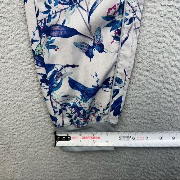 Gap Fit Jogger Pants Womens Extra Small Gray Blue Floral Stretch Athleisure Yoga - Picture 10 of 13